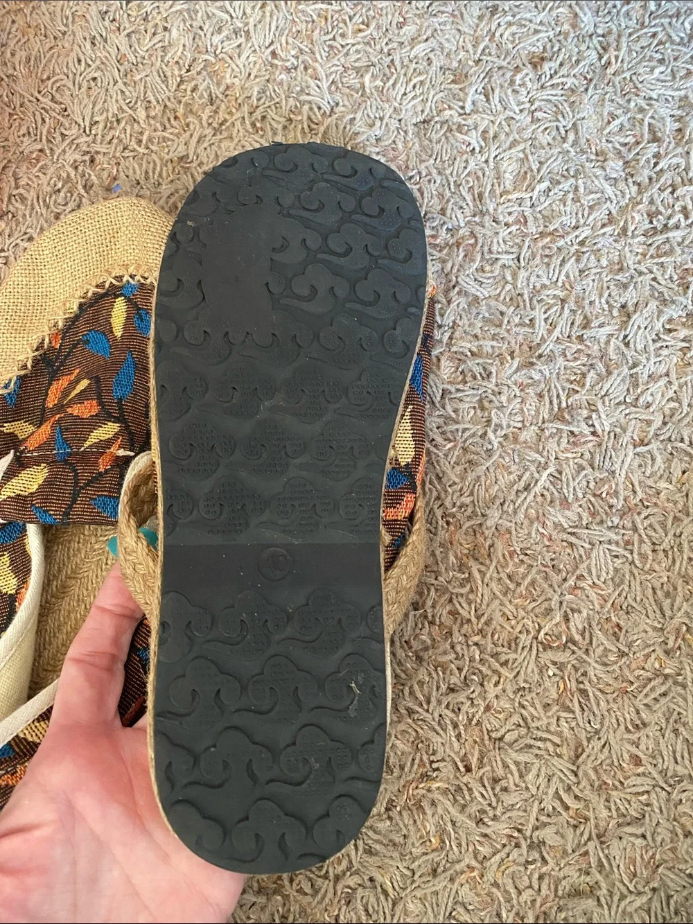 Slip-On Flats in Brown Multi Leaf Print